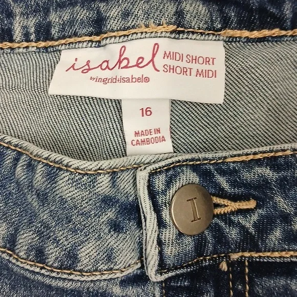 NWT Isabel Maternity MIDI Denim Shorts Size 16 - Picture 4 of 7
